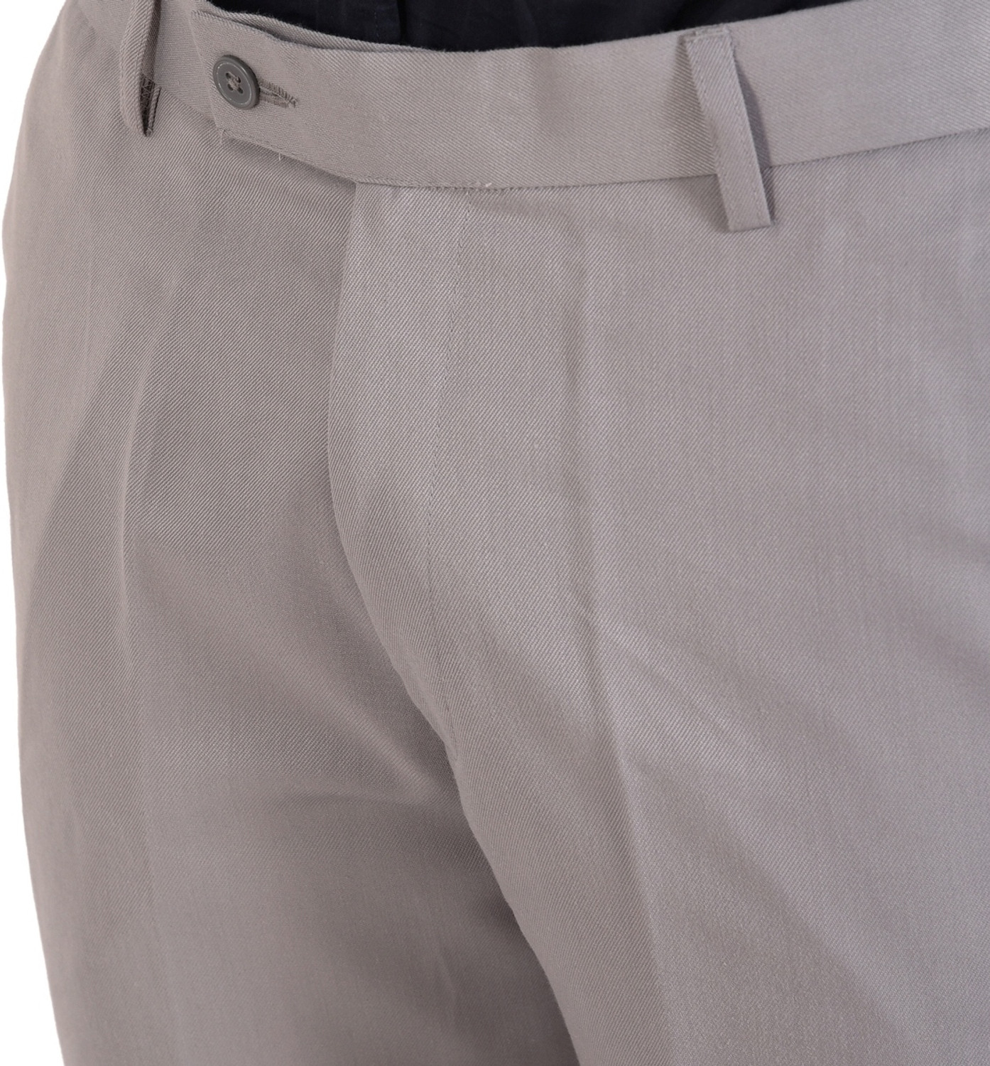 Image of PROVOGUE Men Regular Fit Grey Cotton Blend Trousers