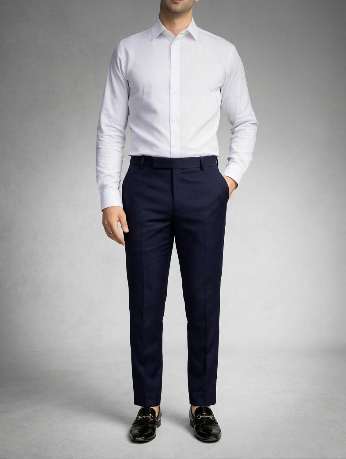 Burraq collection Regular Fit Men Dark Blue Trousers