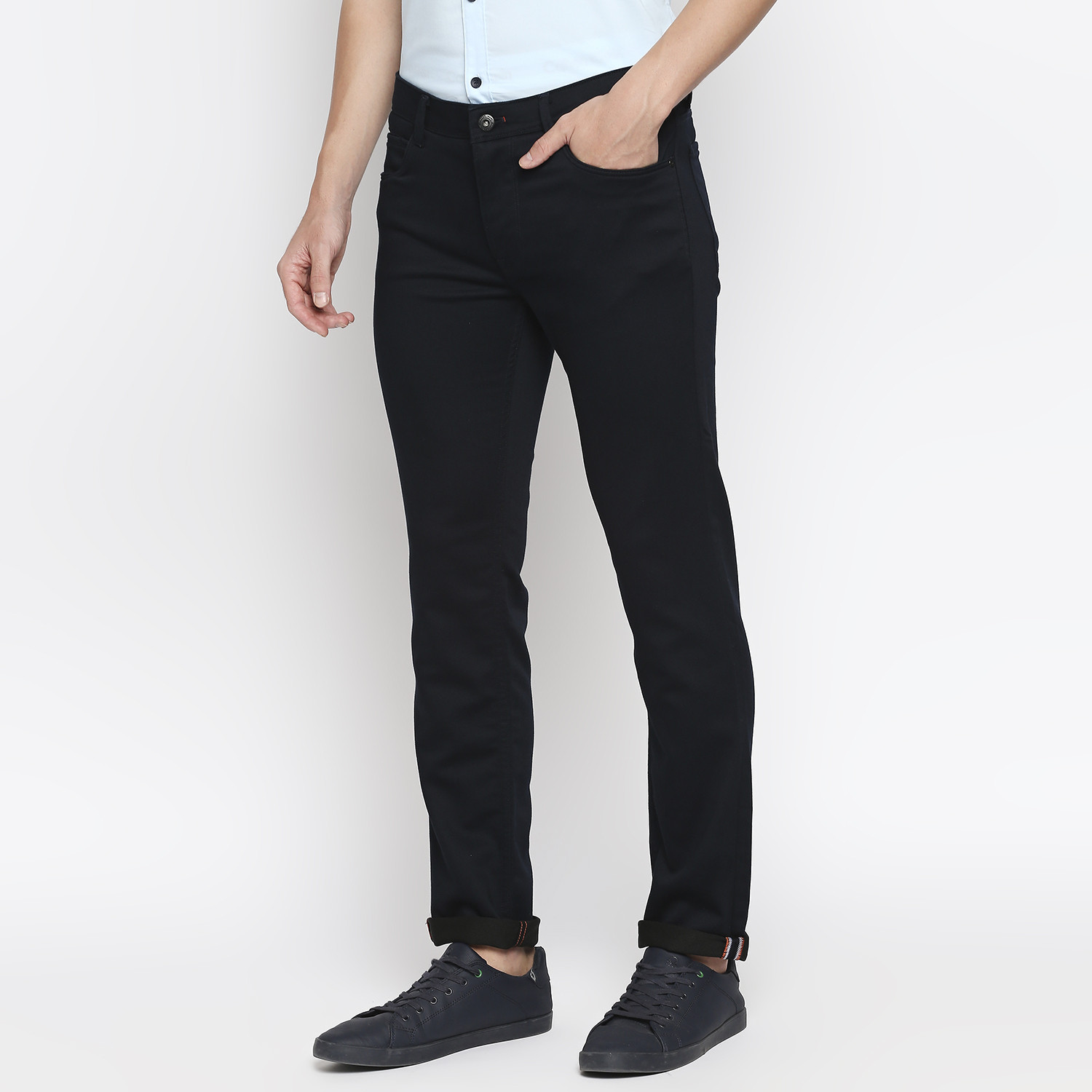 Image of KILLER Slim Fit Men Dark Blue Trousers