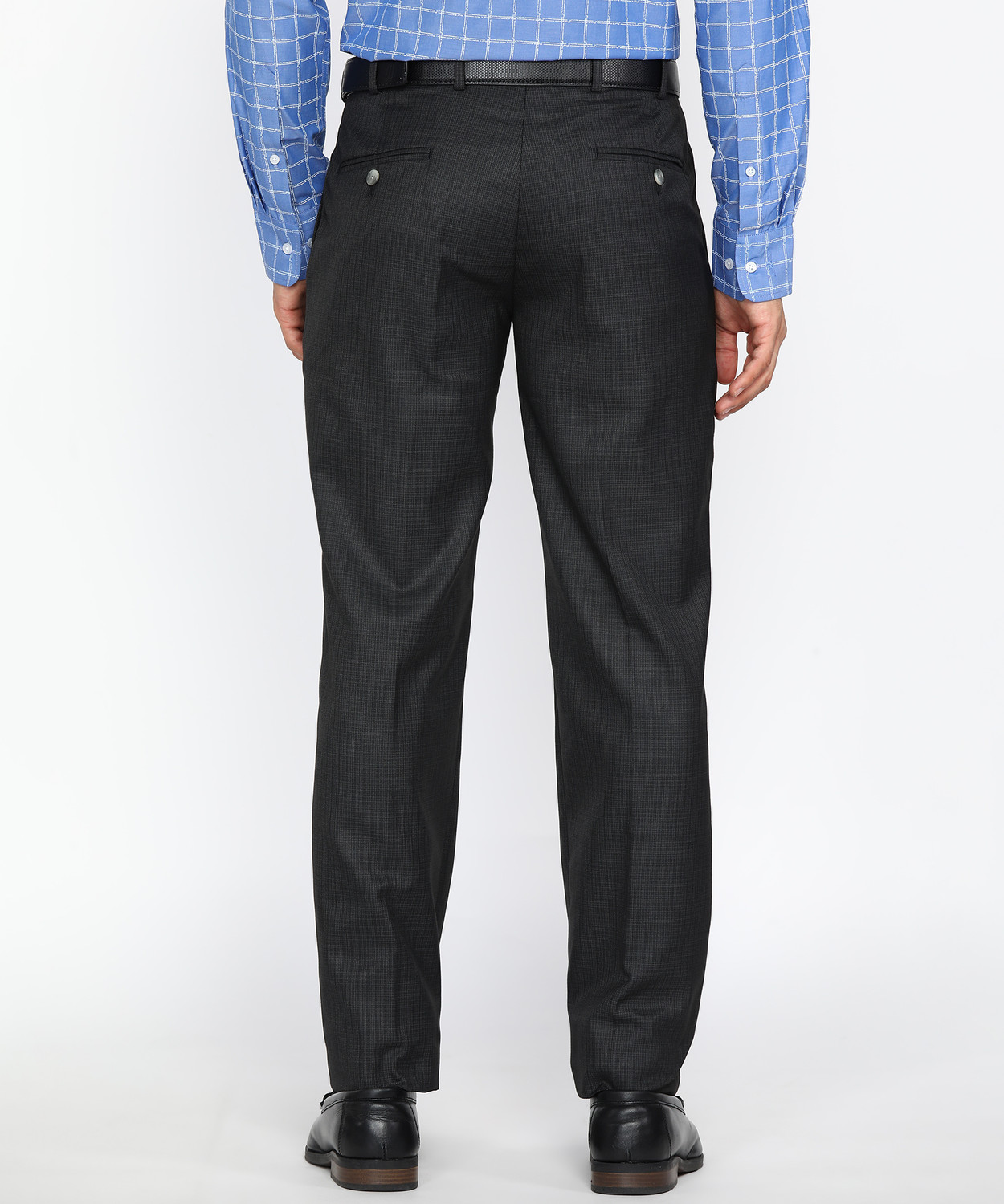 Image of PARK AVENUE Slim Fit Men Grey Trousers