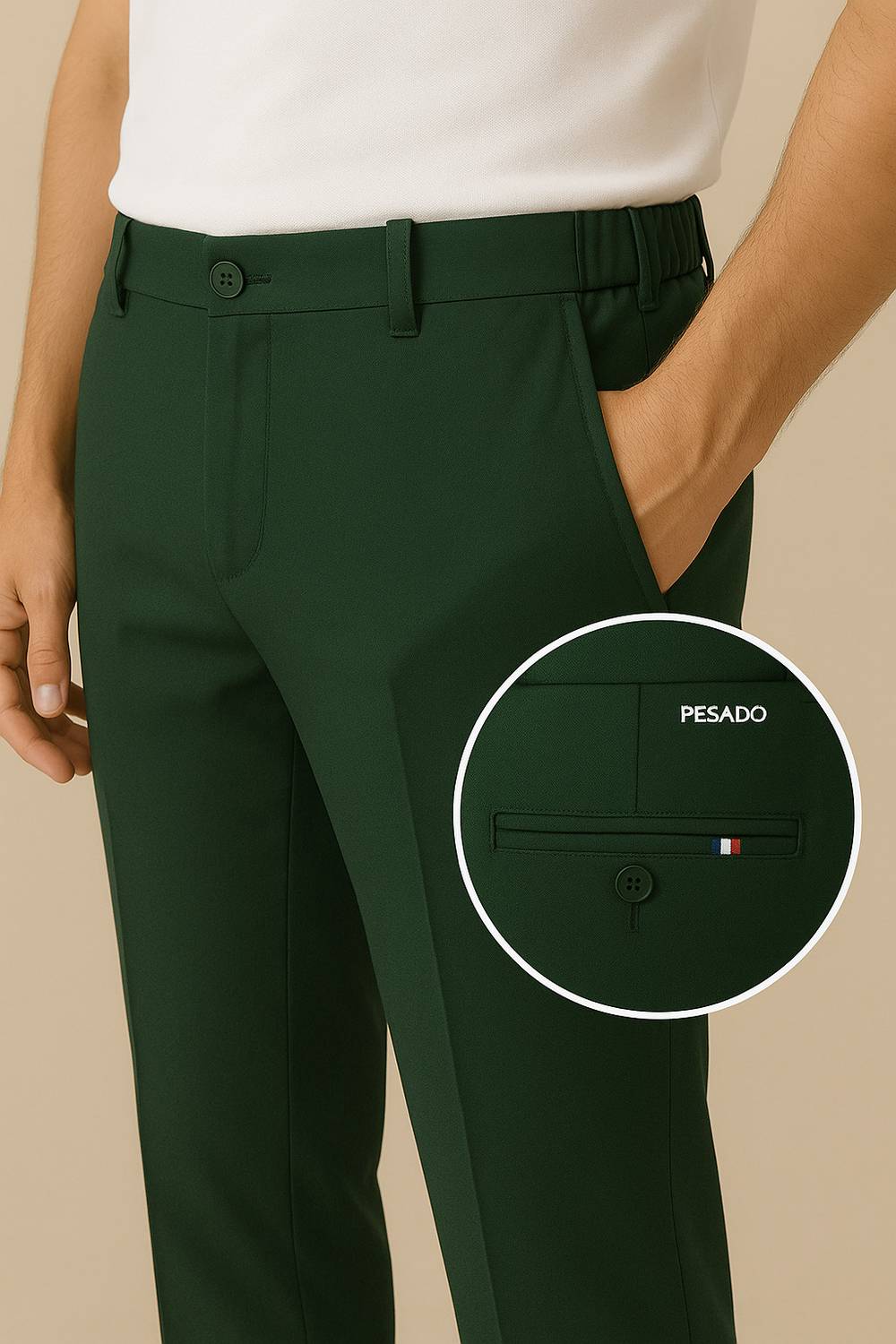 PESADO Slim Fit Green Trousers - Image 1