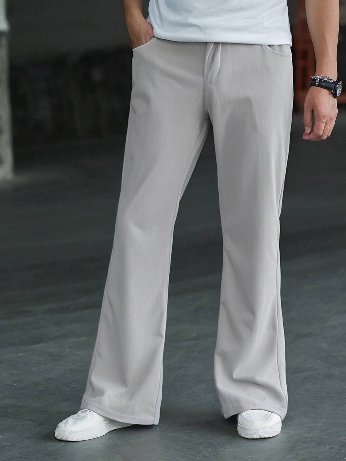 Plus91 Men Grey Loose Fit Trousers