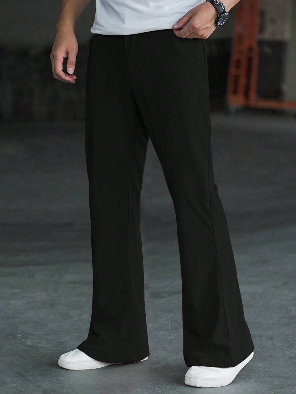 Plus91 Loose Fit Men Black Trousers