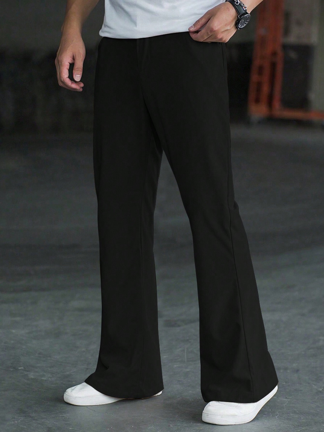 Image of Plus91 Loose Fit Men Black Trousers