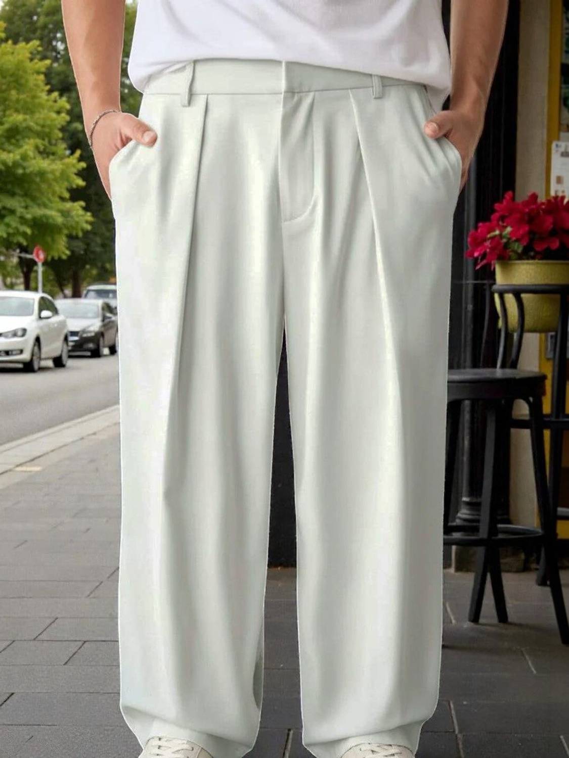 KOTTY Relaxed Men White Trousers - Image 4