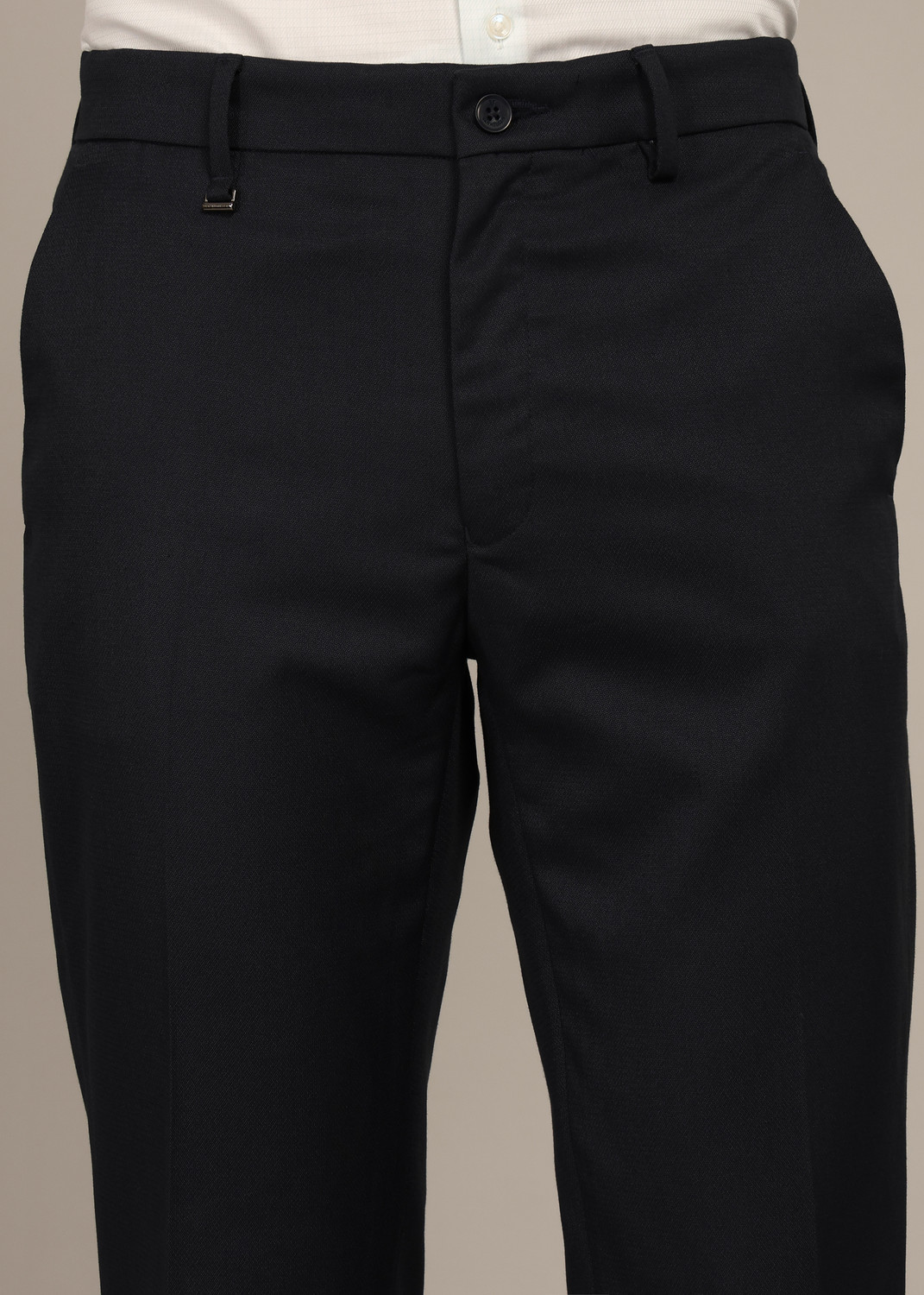 Image of VAN HEUSEN Slim Fit Men Dark Blue Trousers