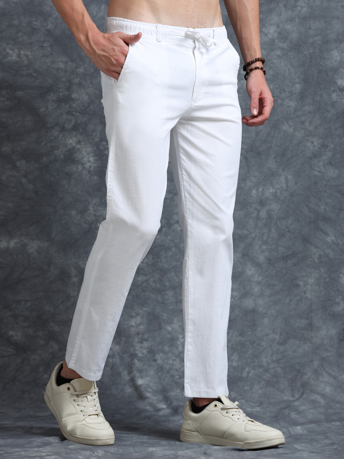 Image of Trumode Relaxed Men White Trousers