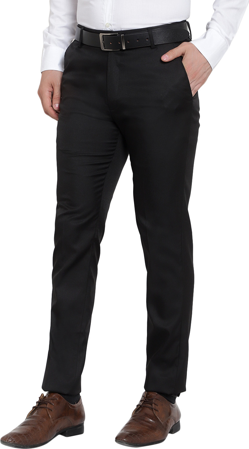 Image of Sucheh Gwalior Regular Fit Men Black Trousers