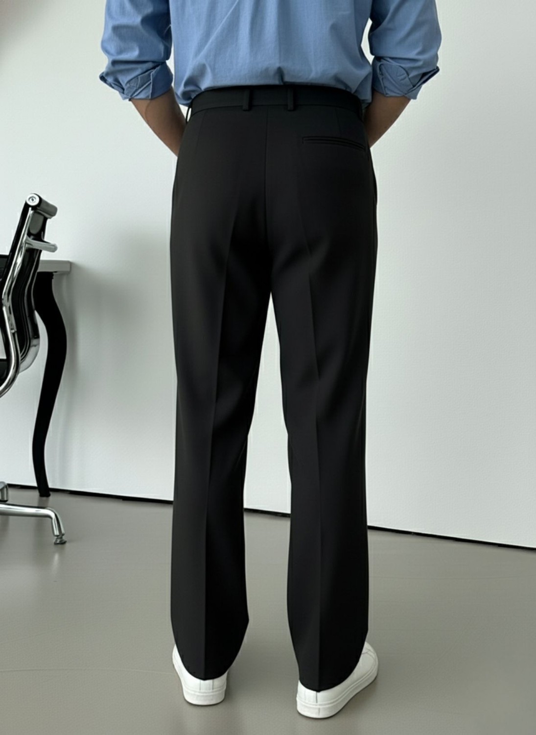 Image of INDICLUB Relaxed Men Black Trousers