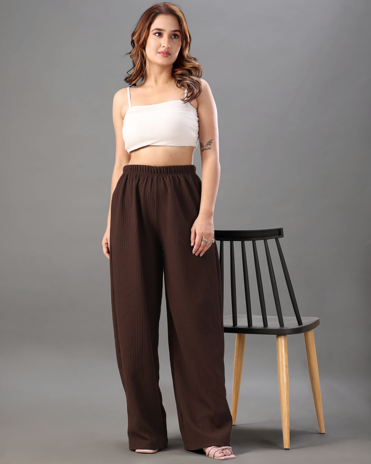 Image of Doil Domec Loose Fit, Relaxed Women Brown Trousers