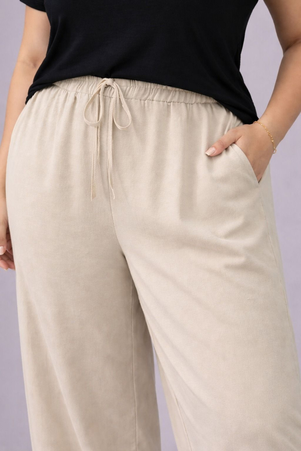 Image of KOTTY Loose Fit Women White Trousers