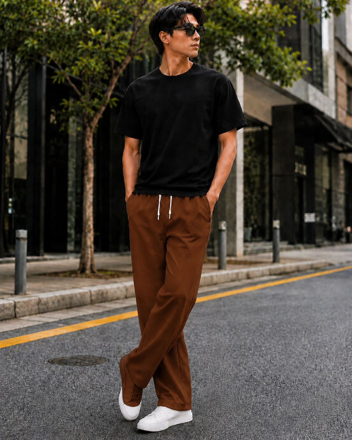 Image of METRONAUT Loose Fit Men Brown Trousers