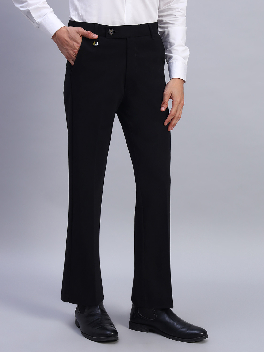 Image of AXNIS Comfort Fit Men Black Trousers