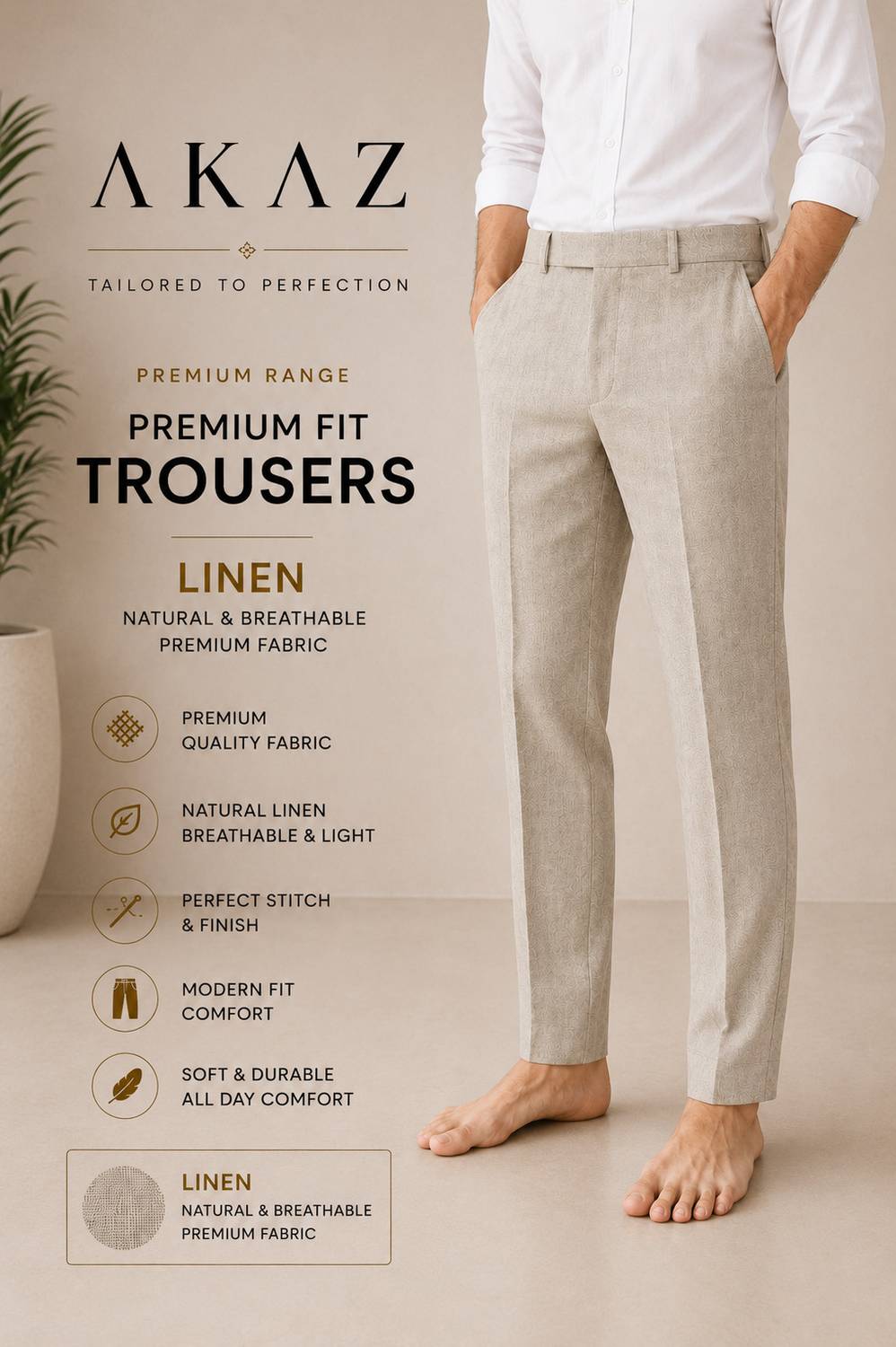 AKAZ Regular Fit Men Brown Trousers