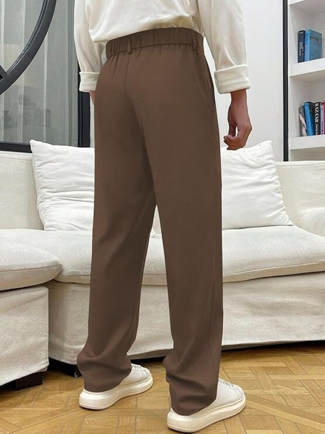 Image of S2SFASHIONS Solid Men Brown Track Pants