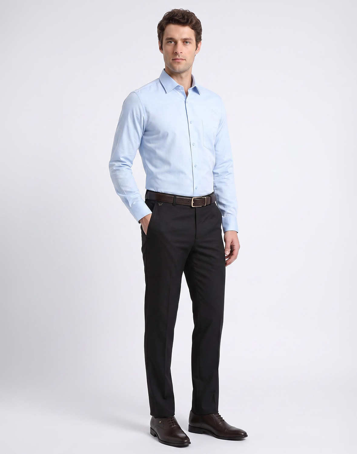 Image of Blackberrys Slim Fit Men Black Trousers