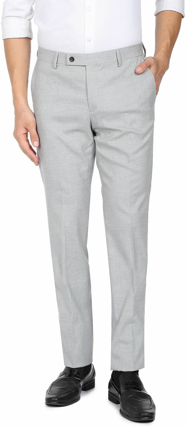 ARROW Smart Flex Regular Fit Men Grey Trousers