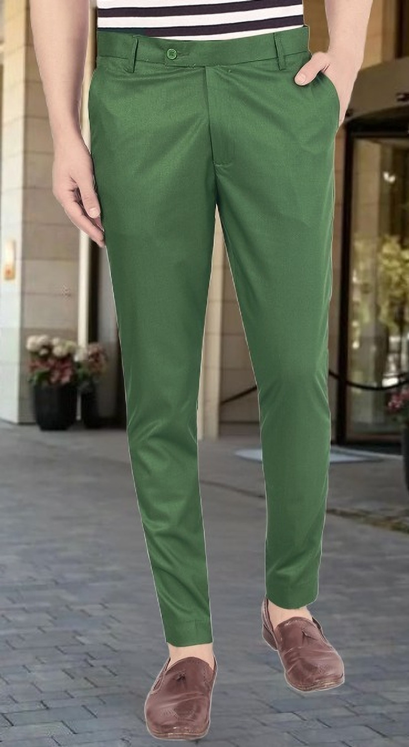 Image of AD & AV Regular Fit Men Green Trousers
