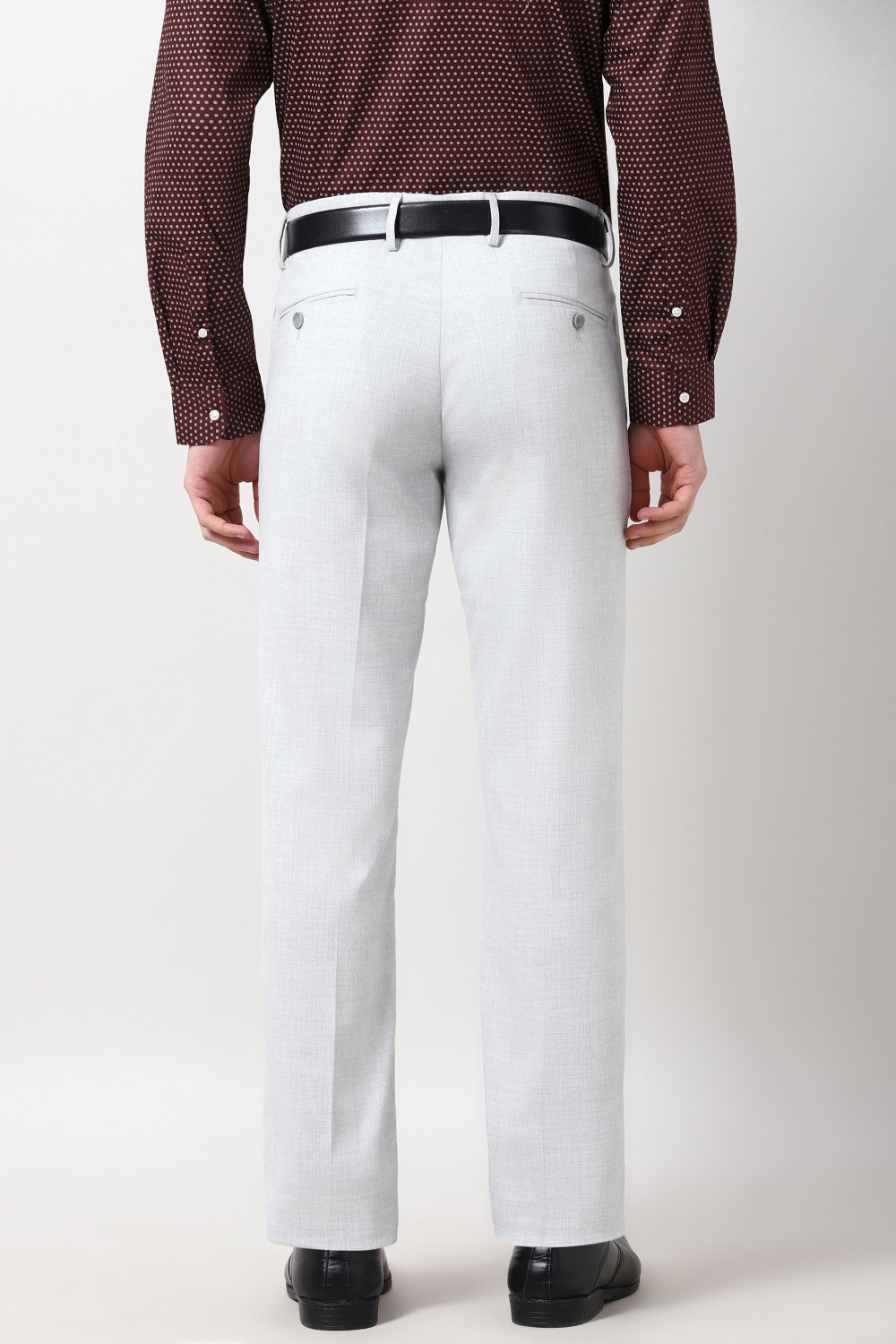 Image of PETER ENGLAND Slim Fit Men Grey Trousers
