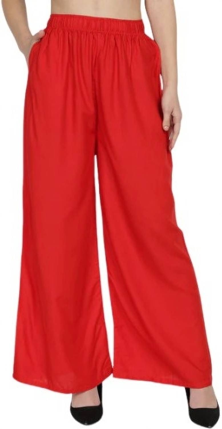 Moirai Straight Fit Women Red Trousers