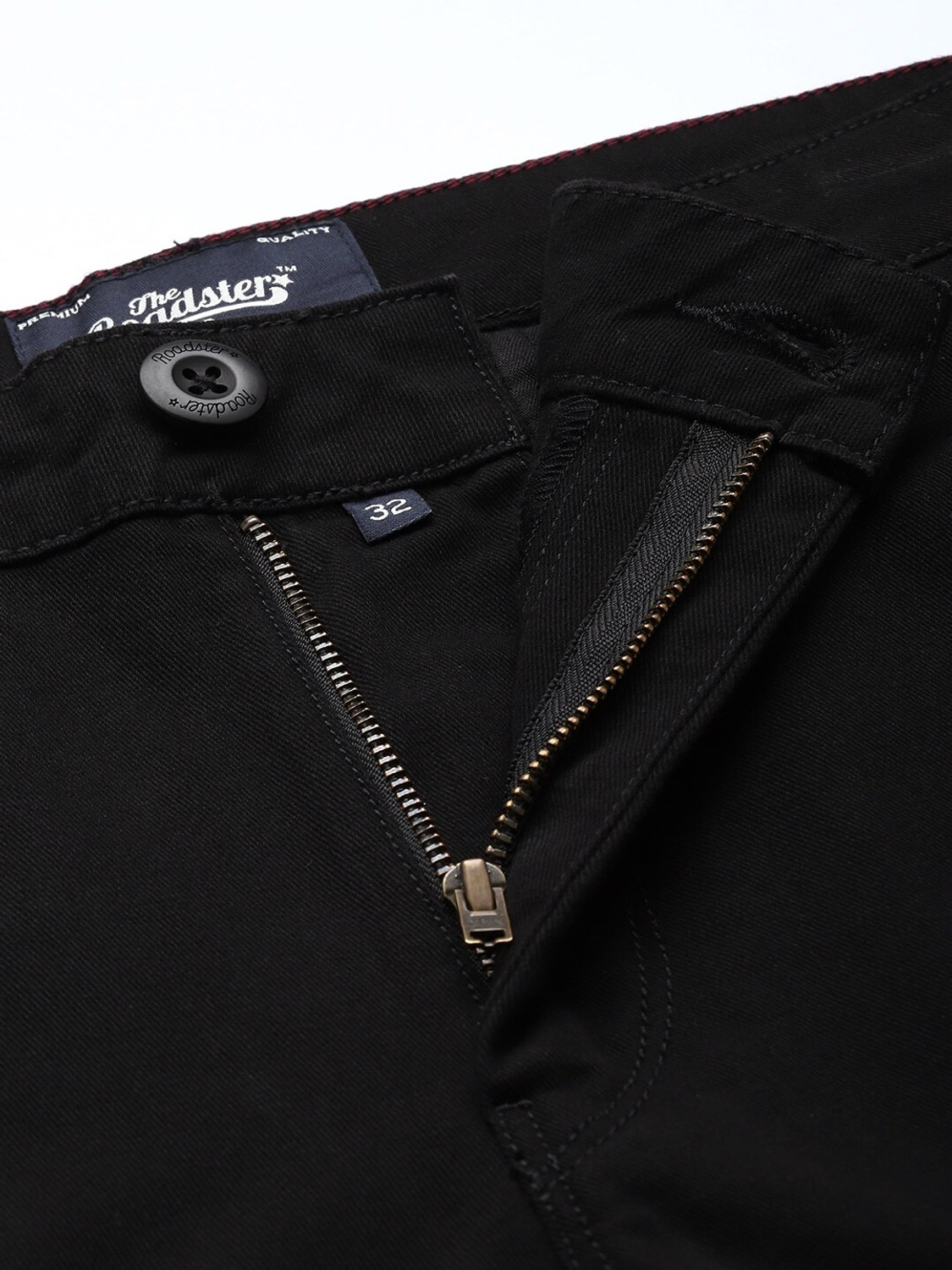Image of Roadster Regular Fit Men Black Trousers