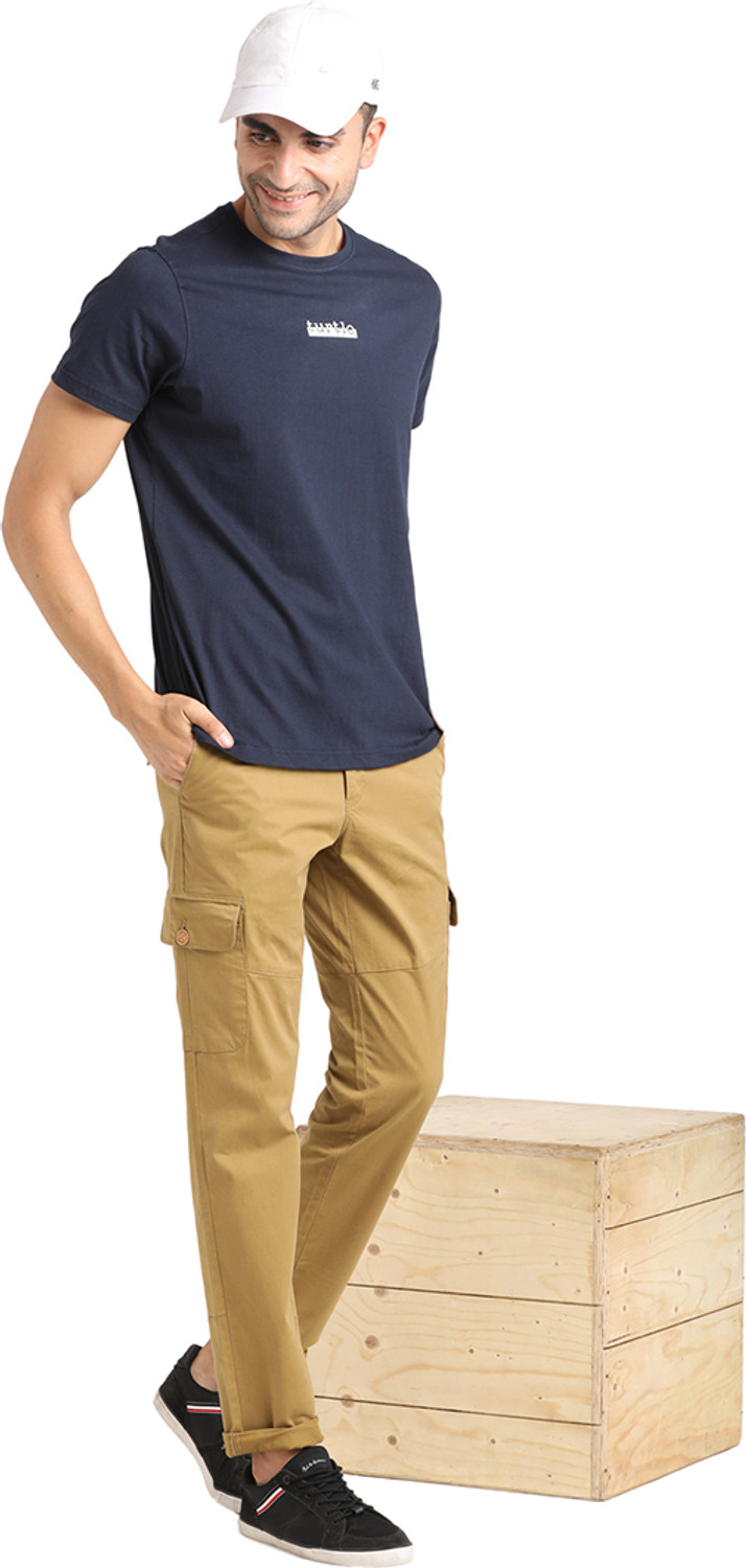 Image of TURTLE Slim Fit Men Brown Trousers