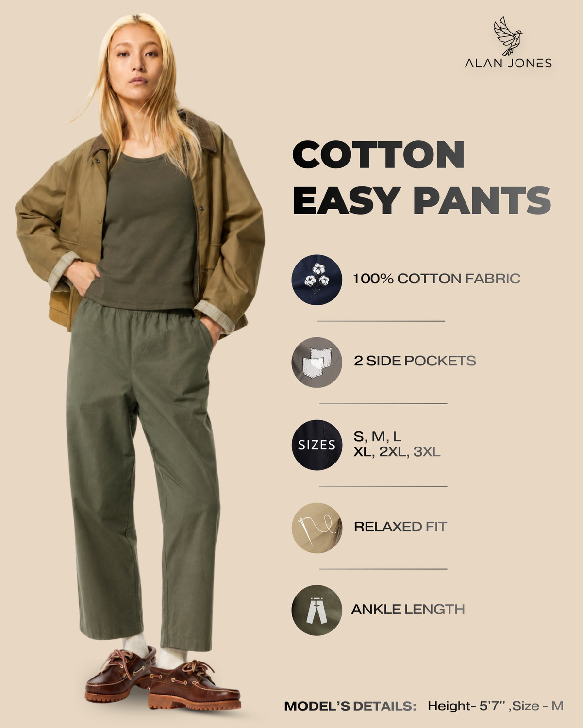 Image of Alan Jones Relaxed Women Dark Green Trousers
