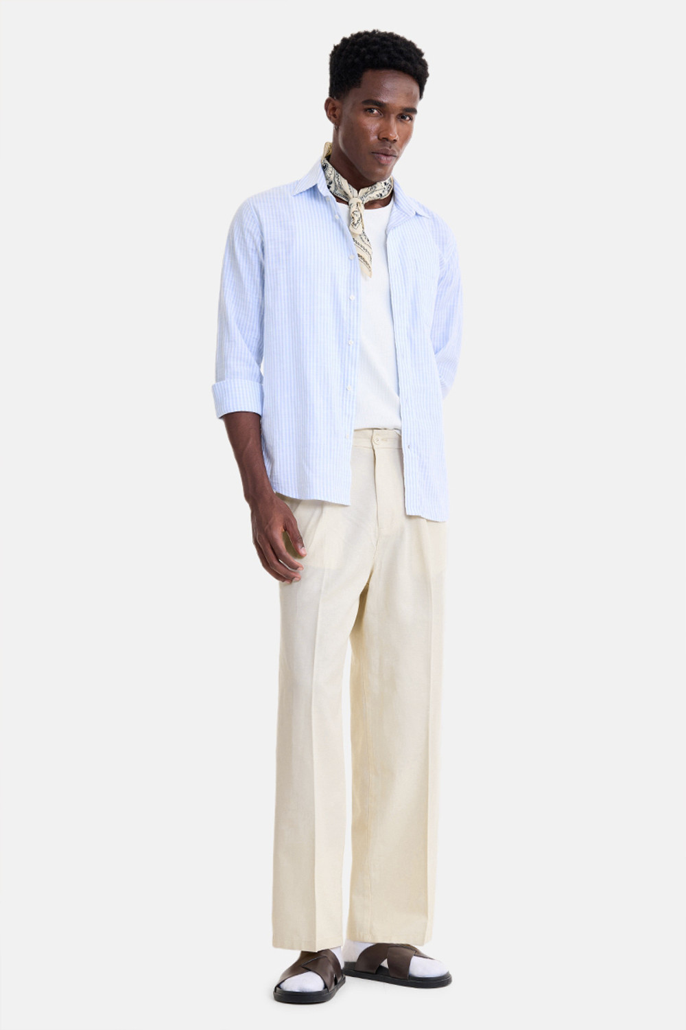 Image of Snitch Relaxed Men Cream Trousers