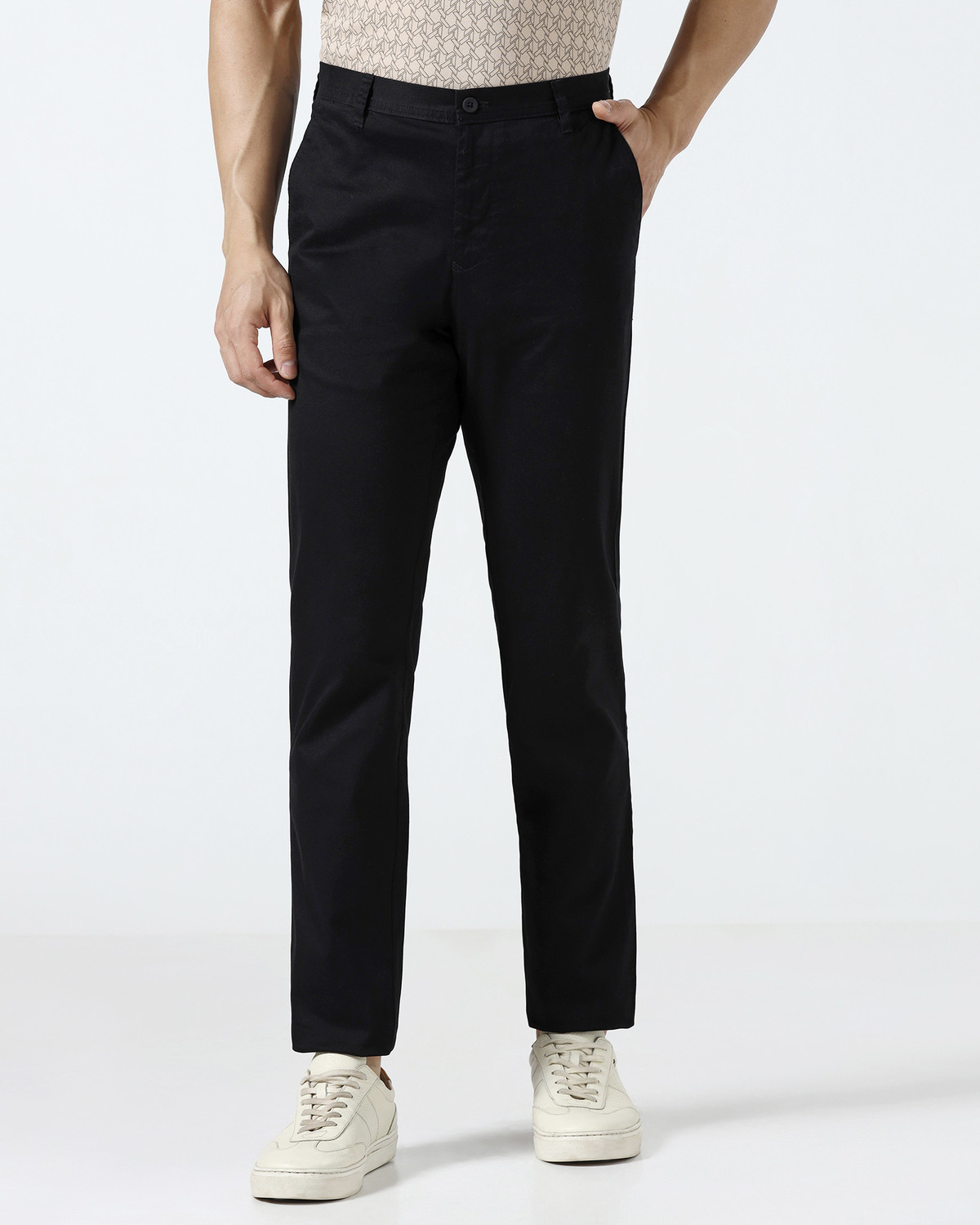 Image of Blackberrys Regular Fit Men Black Trousers