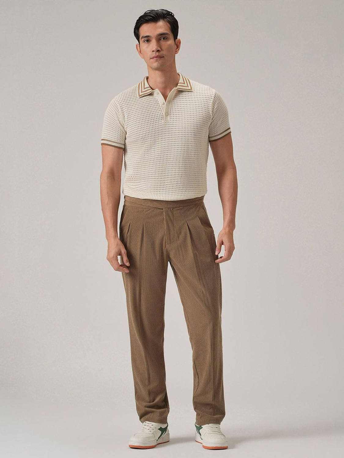 Image of Banana Club Relaxed Men Brown Trousers