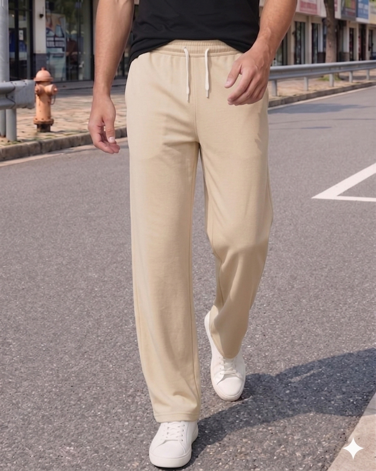 Image of METRONAUT Loose Fit Men Beige Trousers