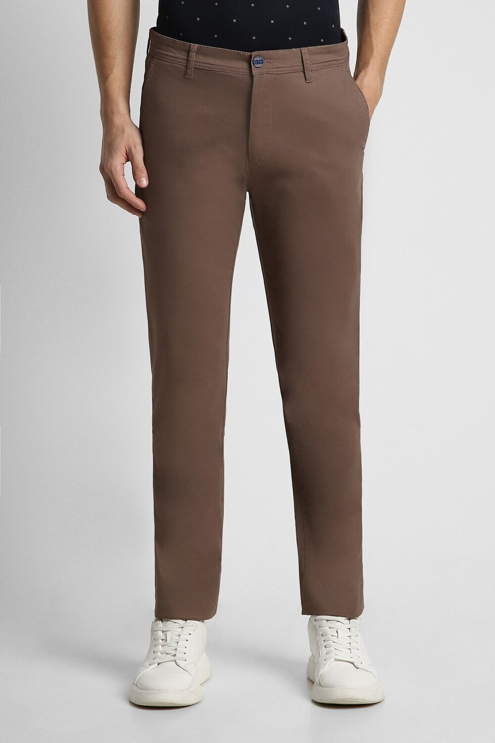 Image of PETER ENGLAND Slim Fit Men Brown Trousers