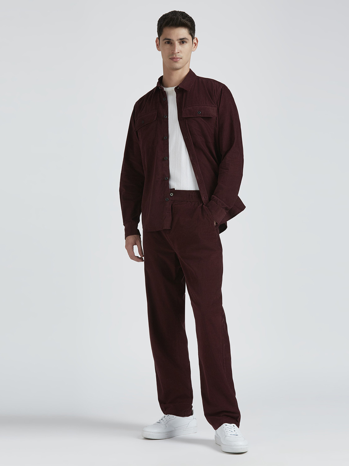 Image of Pepe Jeans Regular Fit Men Purple Trousers