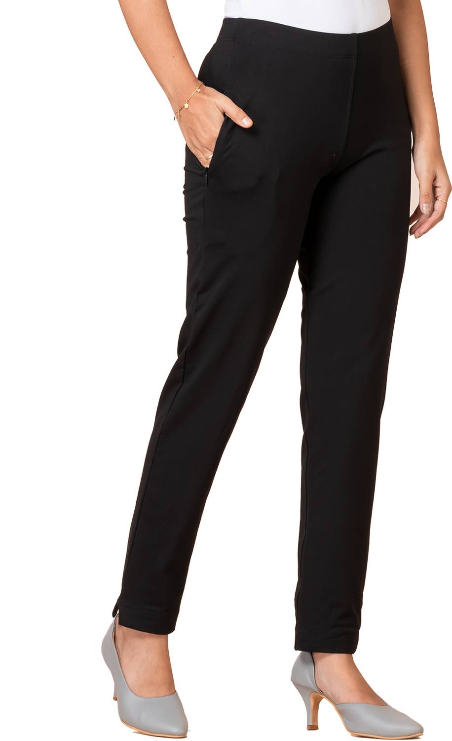 Ruby Straight Fit Women Black Trousers - Buy Ruby Straight Fit
