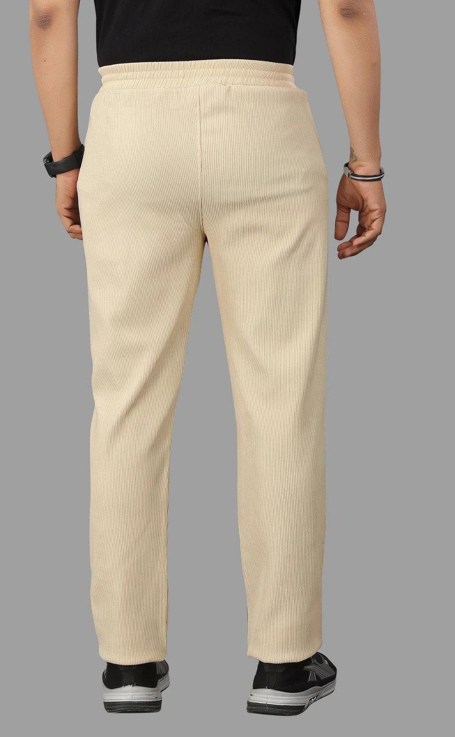 Image of COMBRAIDED Loose Fit Men Beige Trousers