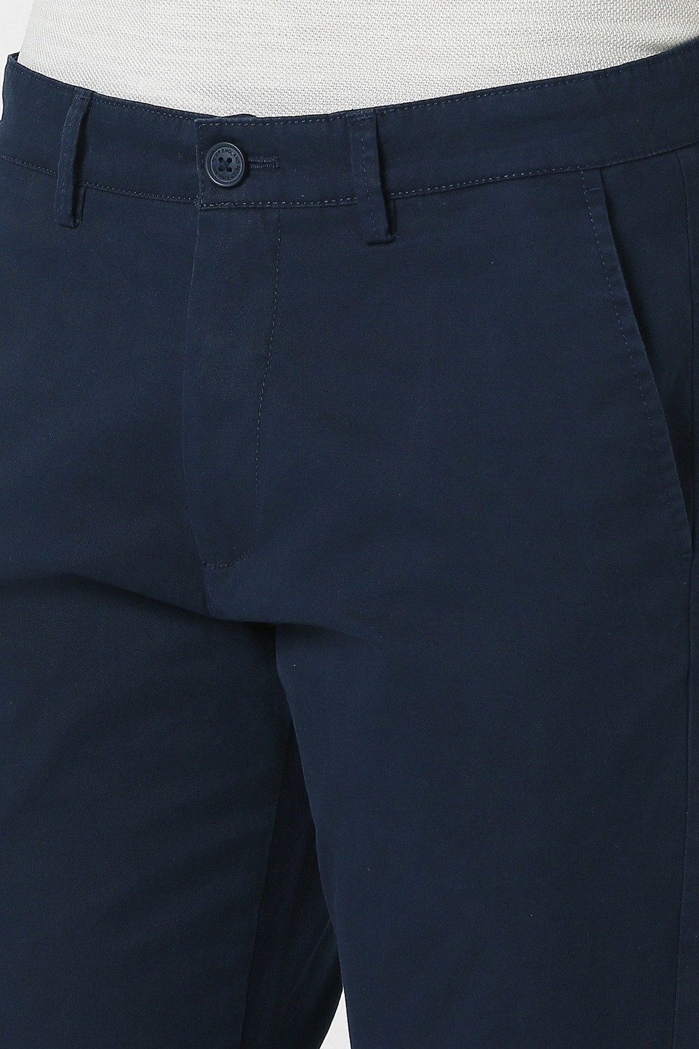 Image of PETER ENGLAND Slim Fit Men Dark Blue Trousers