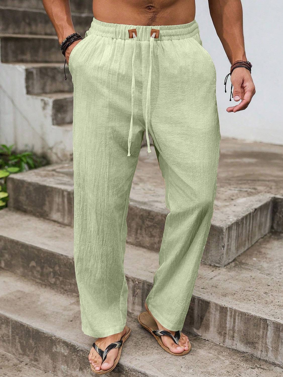 Plus91 Regular Fit Men Light Green Trousers - Image 3