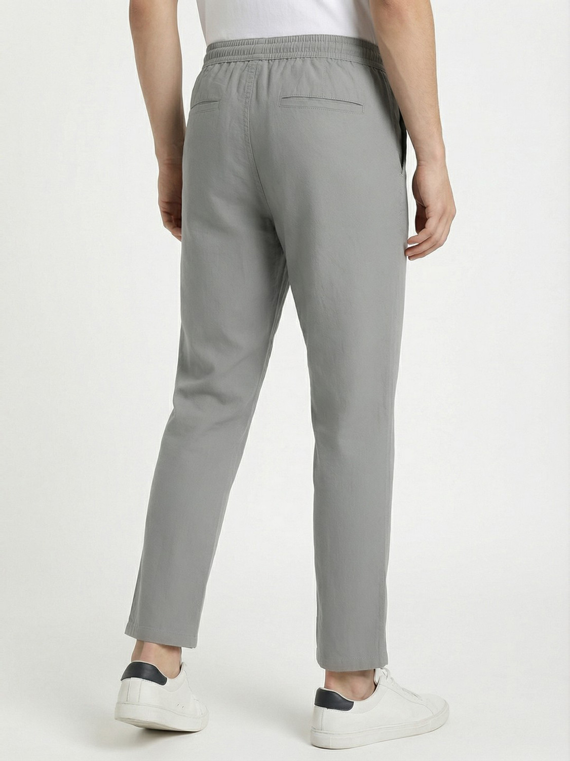 Image of METRONAUT Slim Fit Men Grey Trousers