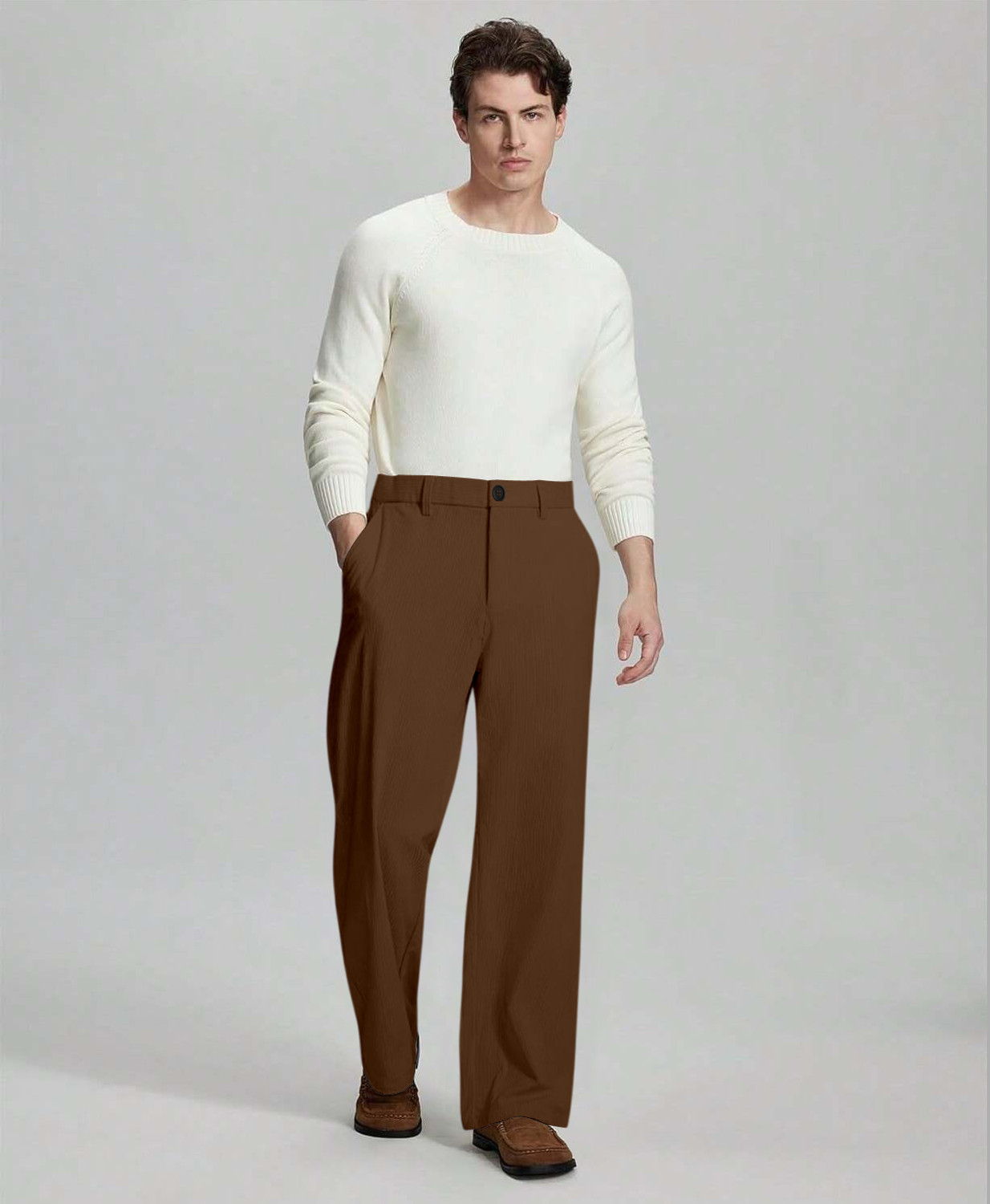 Image of Rajovati Regular Fit Men Brown Trousers