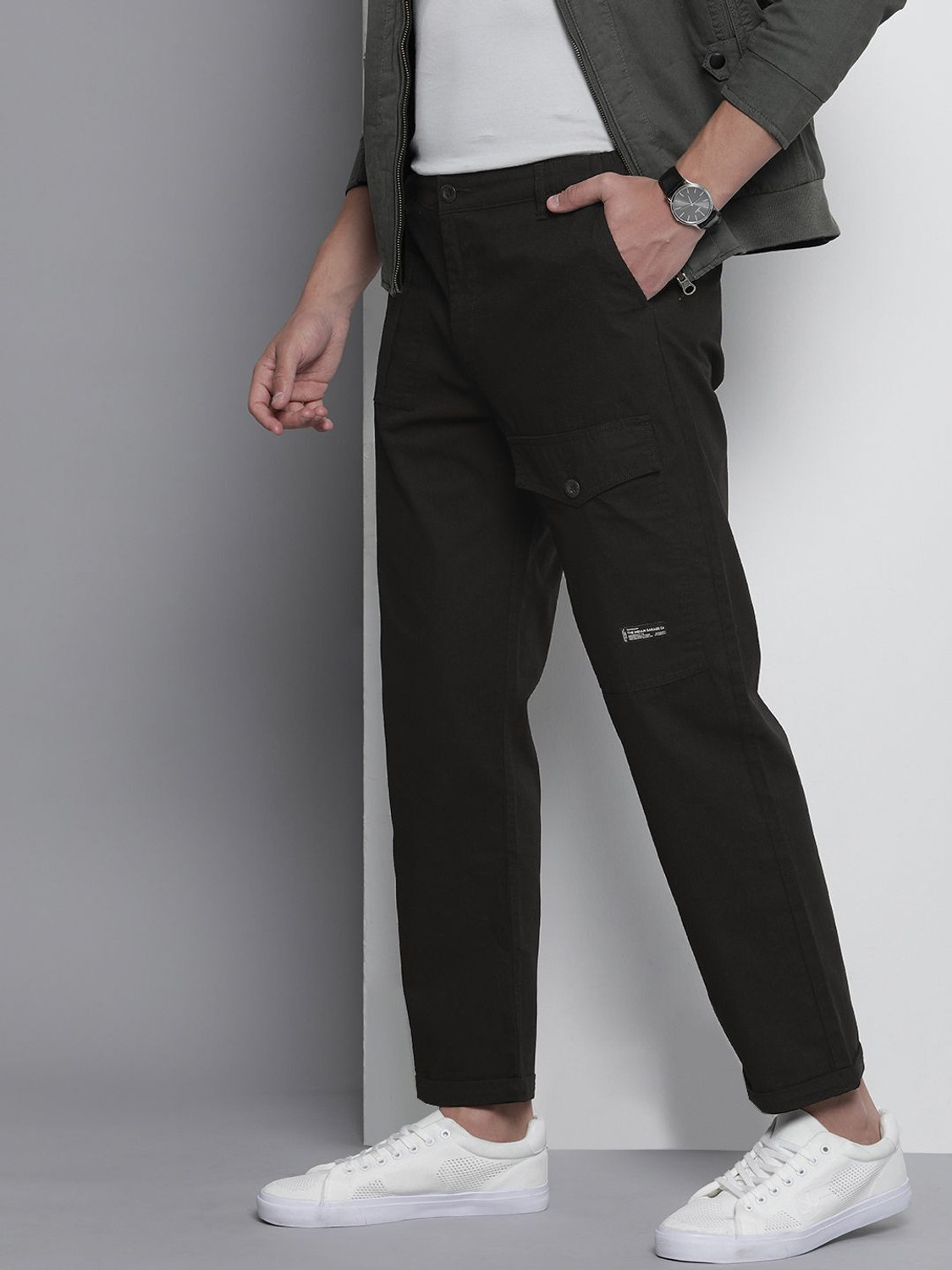 Image of The Indian Garage Co. Relaxed Men Black Trousers