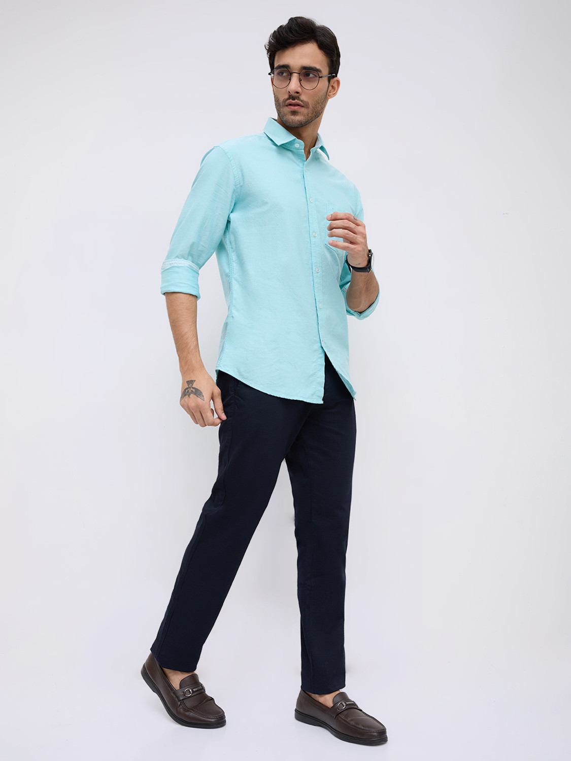 Image of KILLER Slim Fit Men Dark Blue Trousers