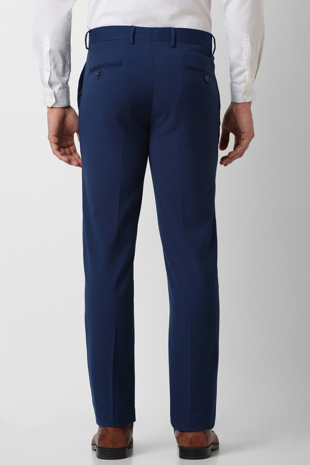 Image of PETER ENGLAND Slim Fit Men Dark Blue Trousers