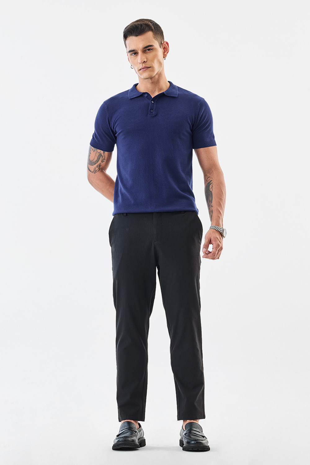Image of Snitch Relaxed Men Black Trousers