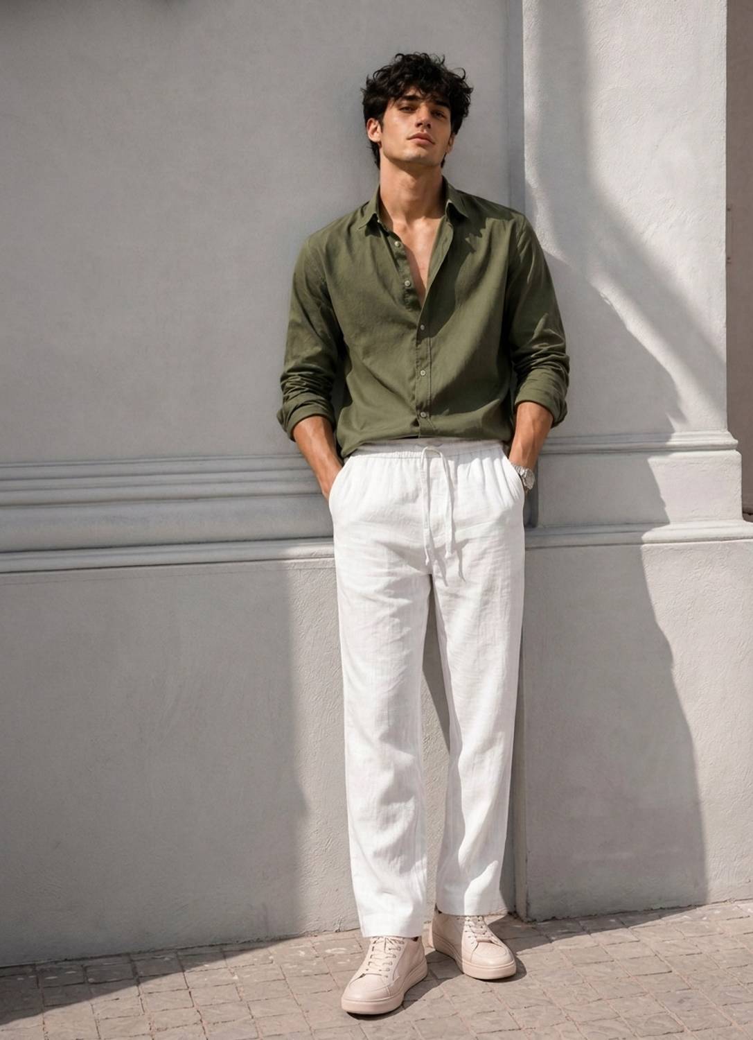 FRAUS Men White Trousers - Image 4
