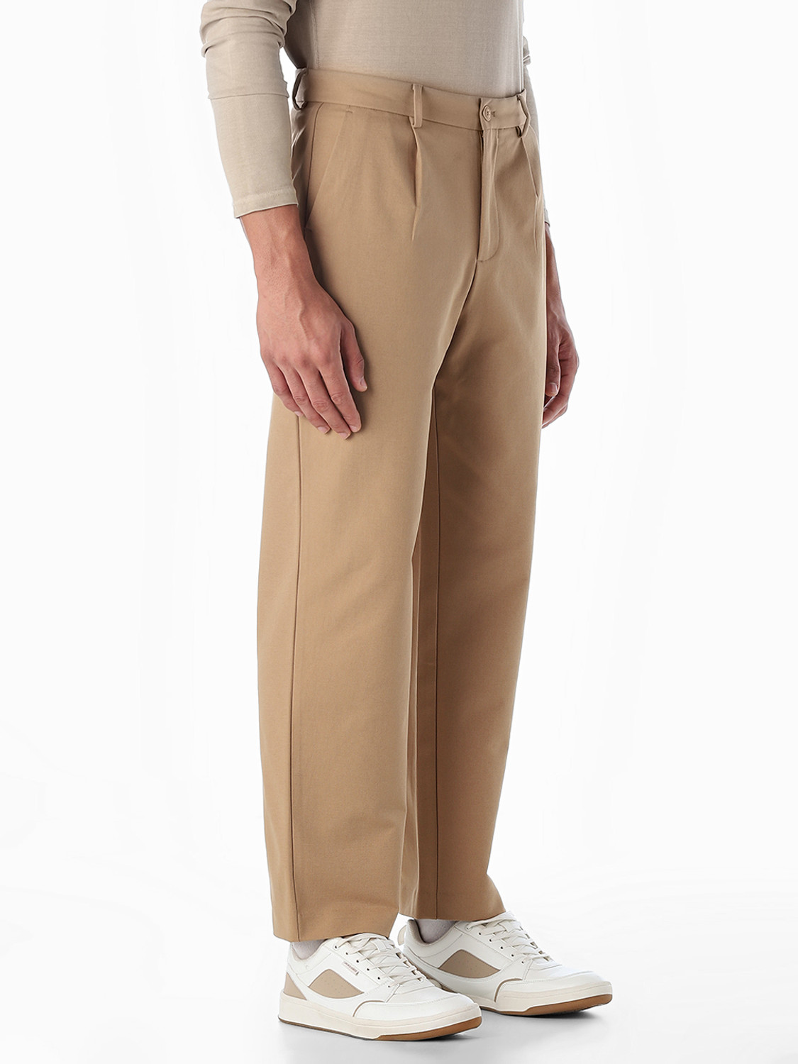Image of JACK & JONES Regular Fit Men Brown Trousers