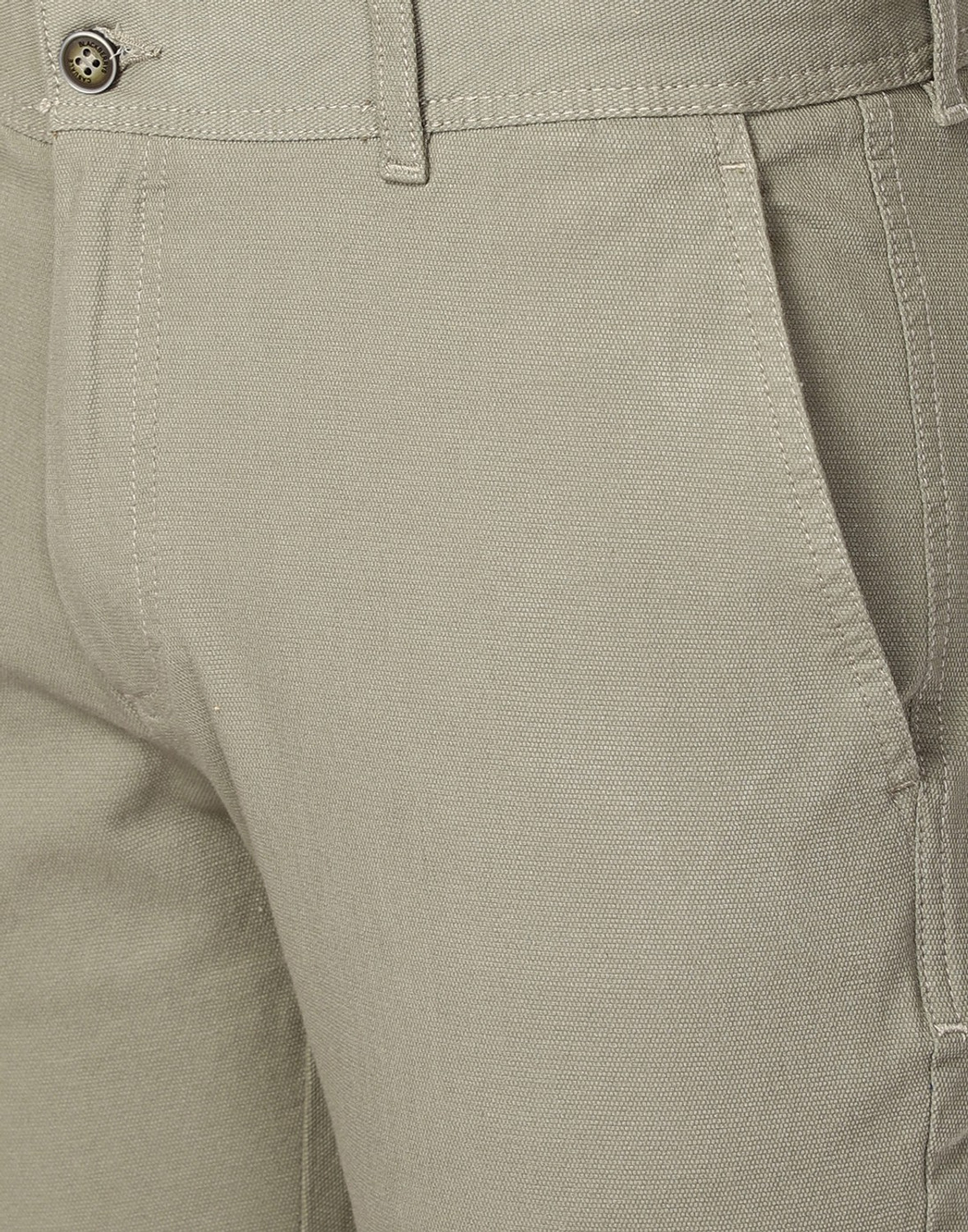 Image of Blackberrys Slim Fit Men Light Green Trousers
