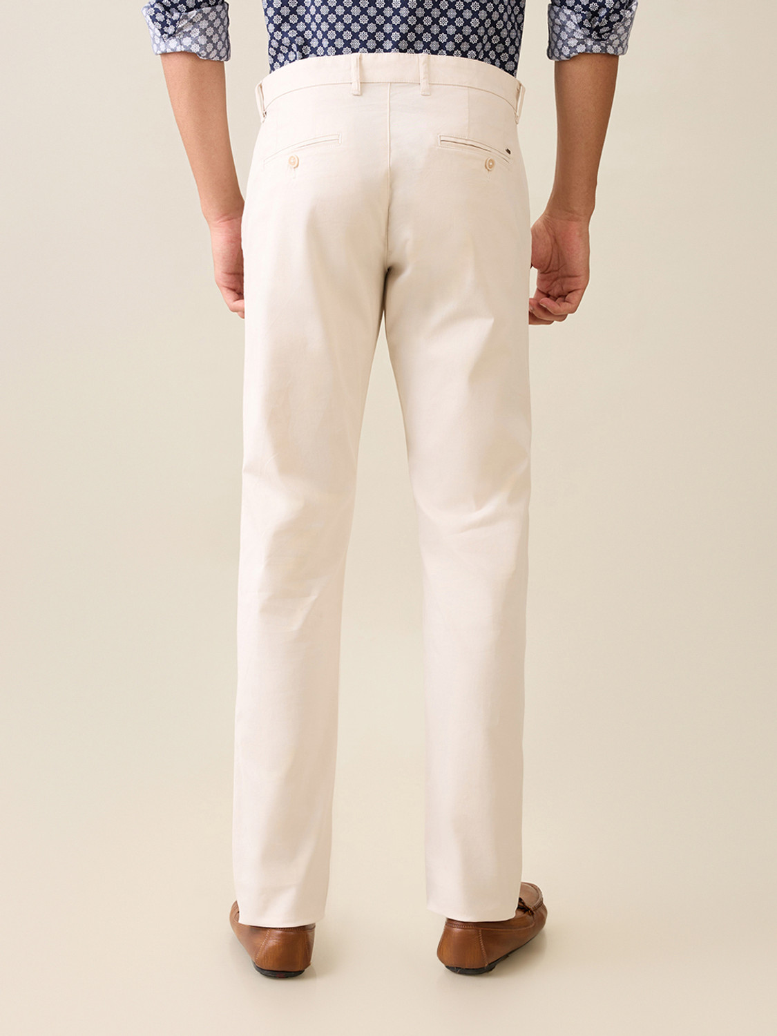 Image of PARX Tapered Men Beige Trousers