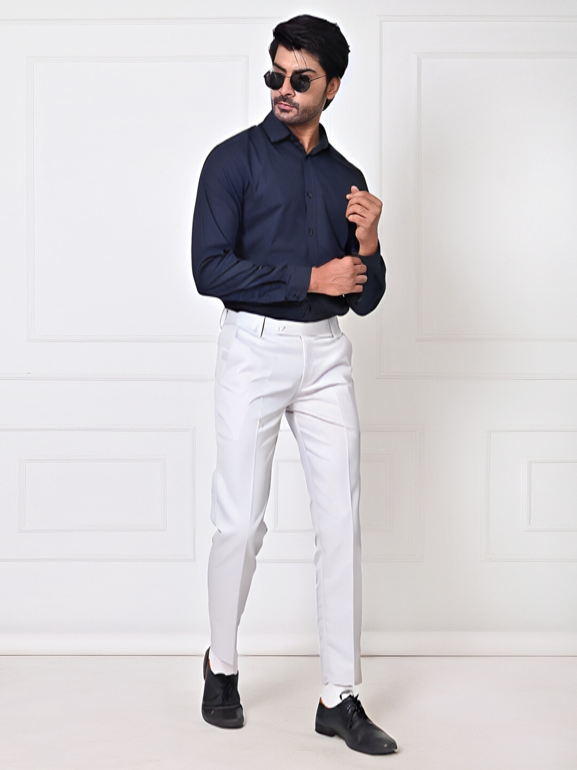 Image of El Cielo Regular Fit Men White Trousers