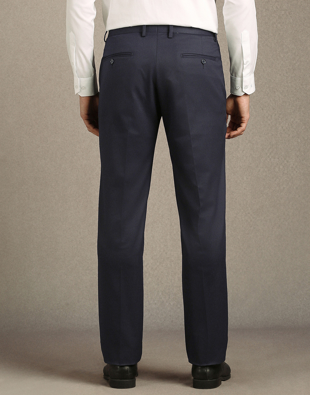 Image of LOUIS PHILIPPE Regular Fit Men Dark Blue Trousers
