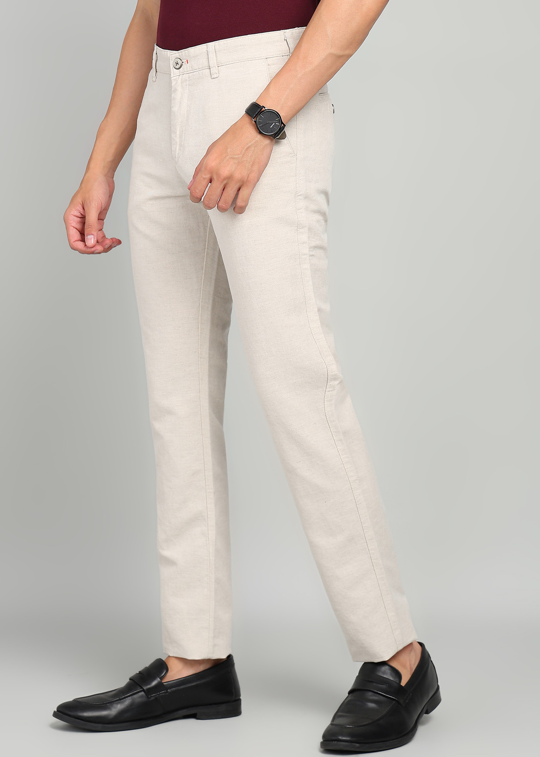 Image of KILLER Slim Fit Men Beige Trousers